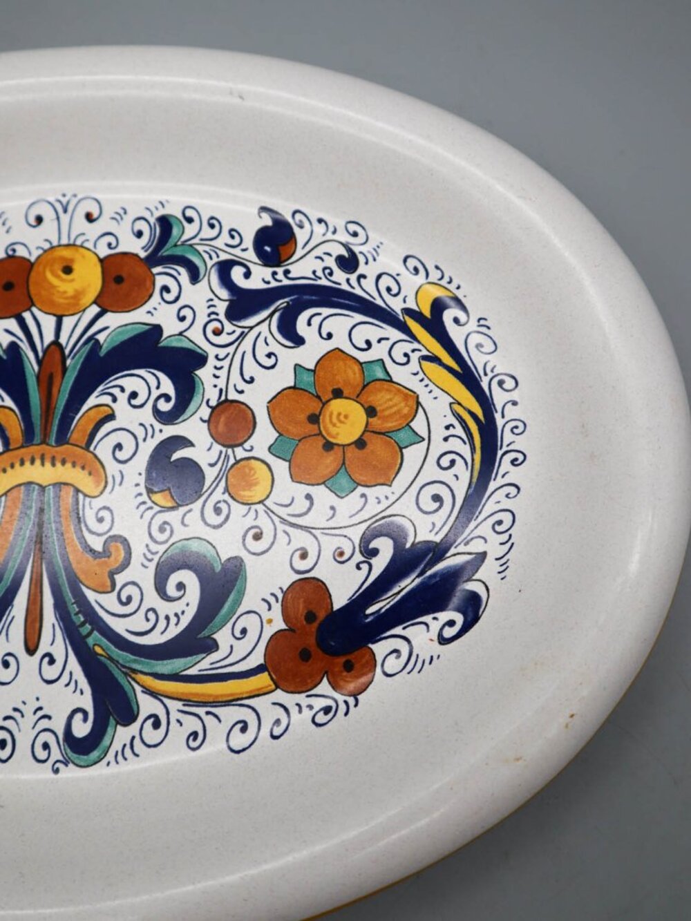 Nova Deruta Italian Art Pottery Serving Platter Dish Ricco Deruta Style 10"L - Picture 3 of 5